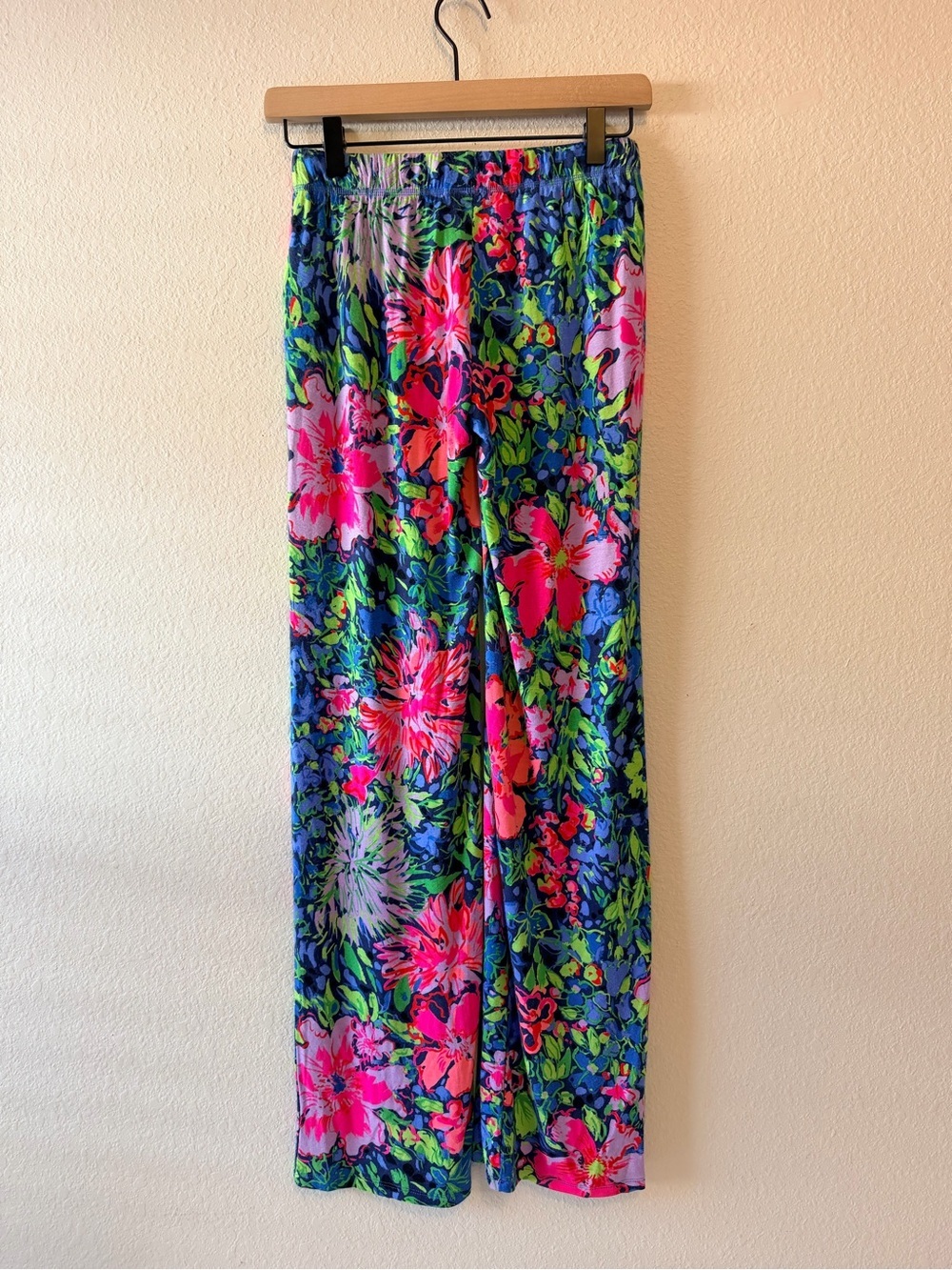 Lilly Pulitzer PJ Knit Pants XXS Festive Fantasy Floral Wide Leg - Picture 3 of 7